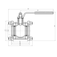 Кран шаровой DN 50 PN 1,6 МПа
